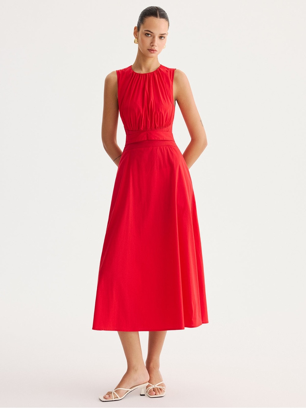 Commense Tie-Back Cut-Out Waist Maxi Dress NWT - Picture 3 of 6